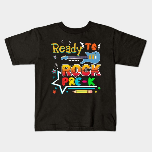 Ready To Rocok Pre-k Back To School T shirt Kids T-Shirt by Elliottda